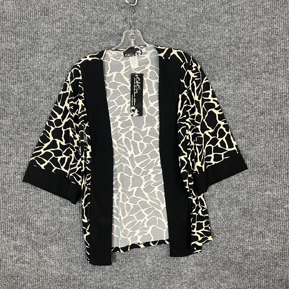 CSC Studio Womens Open Front Slinky Cardigan Size XS Printed Office Career